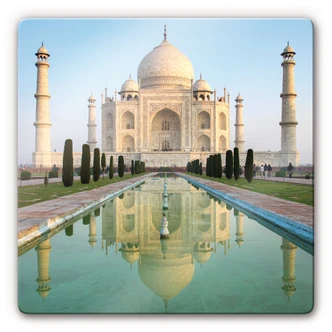 Tableau en verre - Taj Mahal - carré 