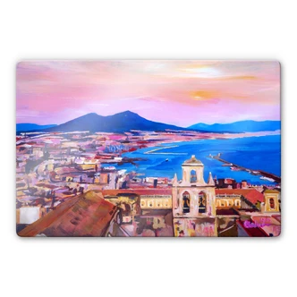 Glasbild Bleichner - Naples with Mount Vesuvio 