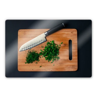 Glasbild Gehackte Kräuter 