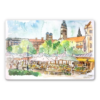 Glasbild Bleichner - München - Viktualienmarkt 