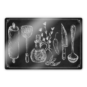 Glasbild Rustic Kitchen 