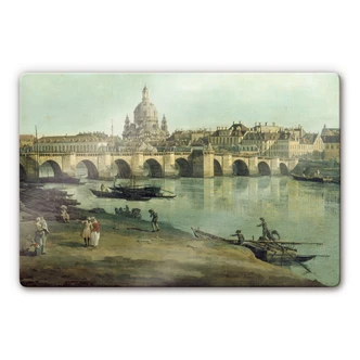 Tableau en verre - Canaletto - Dresde depuis la rive droite de l'Elbe 