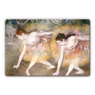 Glasbild Degas - Sich verbeugende Ballerinen 