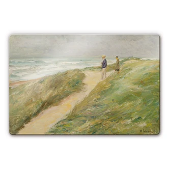 Glasbild Liebermann - Am Strand von Katwijk 