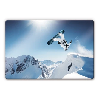 Glasbild Snowboarder 