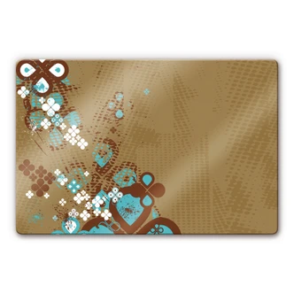 Glasbild Retro Blumen 1970 