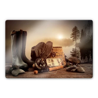 Glasschilderijen Stilleven van een Visser 