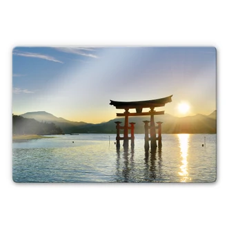 Glasbild Itsukushima Schrein 