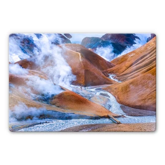 Glasbild Vulkanisches Bergland Islands 