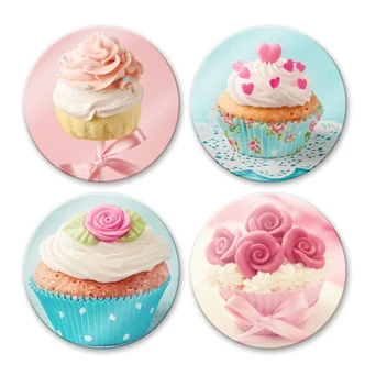 Glasbild Cupcakes Set rund (4-teilig) Glasbild Cupcakes Set rund (4-teilig)