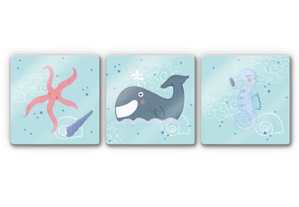 Tableau sur verre Loske - À la plage (3 parties) 