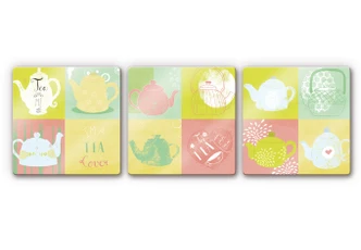 Glasbild Loske - Tea Time (3-teilig) Glasbild Loske - Tea Time (3-teilig)