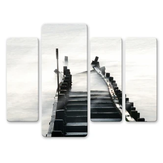 Glasschilderijen Weg naar Nergens 4-delig 