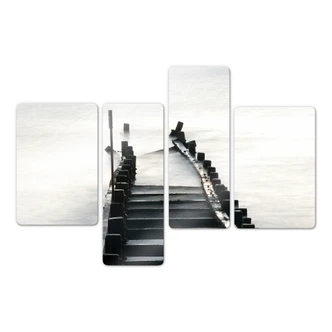 Glasschilderijen Way to nowhere 01 (4-delig) 