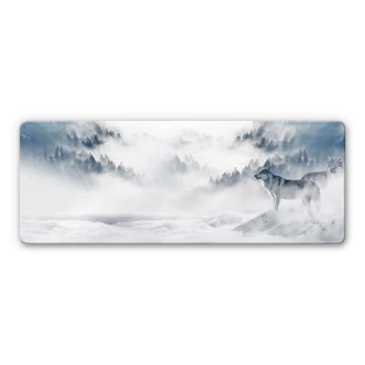 Glass print – Wolf in the snow 