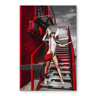 Glasbild Bolgov - Model Weiss Rot 