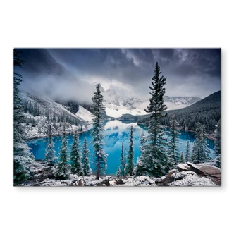 Glasbild Cole - Kalter Seeblick 
