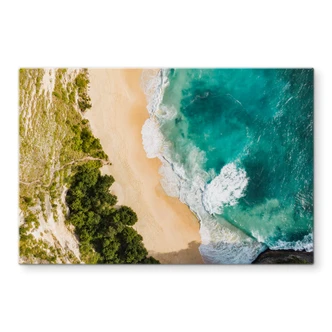 Glasbild Colombo - Strandblick von oben 