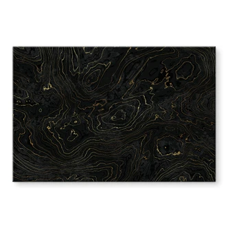 Tableau en verre Lignes abstraites noir et or - Amini 