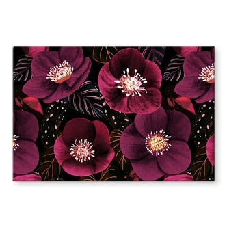 Tableau en verre Floraison dans les tons pourpres - Anis Illustration 