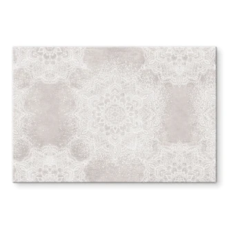 Glasbild Sanftes Mandala auf Grau-Beige - Bloomery Decor Glasbild Sanftes Mandala auf Grau-Beige - Bloomery Decor