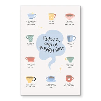 Tableau sur verre Enjoy a cup of Positivi-Tea - Cai 