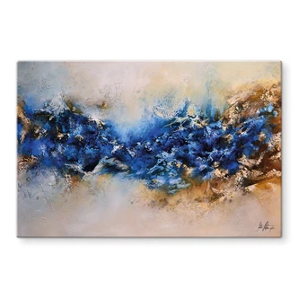 Tableau verre Interaction bleu-doré - Fedrau 