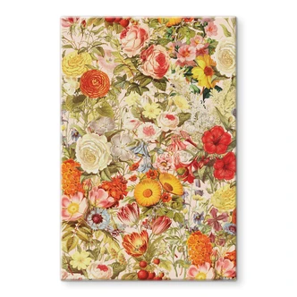 Glasbild Farbenfrohe Blumencollage - Frida Floral Studio 