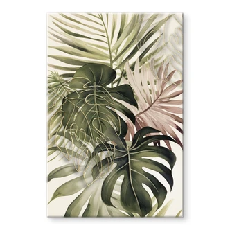 Glasschilderij Tropische bladeren - Haase 