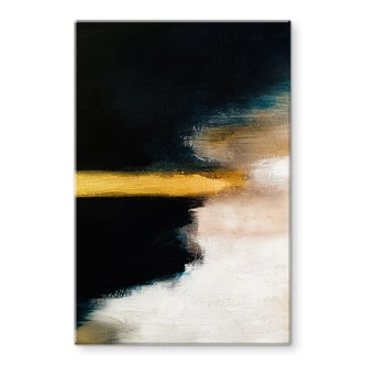 Tableau sur verre Coup de pinceau or et noir - Haniff 