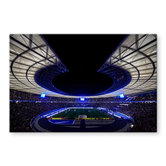 Glasbild Hertha BSC Olympiastadion bei Nacht 