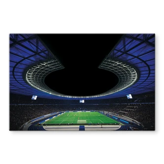 Glasbild Hertha BSC - Volles Olympiastadion bei Nacht 