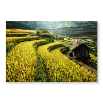 Tableau sur verre Intarob - rizières au Vietnam 