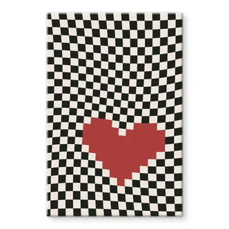 Tableau sur verre Illusion d'optique : cœur en style pixels - Kerr-Dineen 