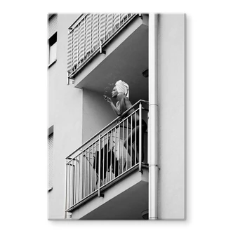 Tableau sur verre Kijurko - Sur le balcon 