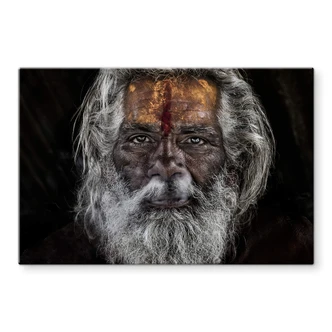 Tableau sur verre Kuesta - Spiritualité d'un sâdhu en Inde 