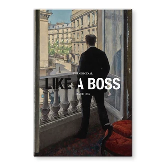 Glaskunst Like a Boss - Inspireret af Caillebotte - Ung mand ved vinduet 
