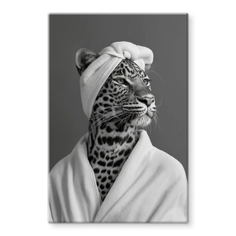 Glasbild Royale Spa-Auszeit mit Leopard - Rahner 