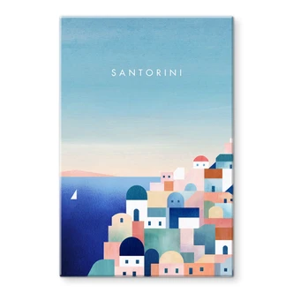 Tableau sur verre Maisons de Santorin - Rivers 