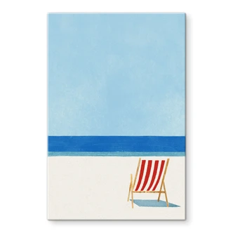 Tableau en verre Été - Chaise longue avec vue sur la mer - Rivers 