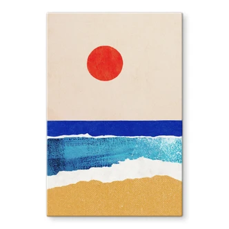 Tableau en verre Plage calme au coucher du soleil - Rivers 
