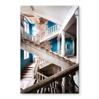 Tableau sur verre Une cage d'escalier imposante au charme ancien - Robroek 