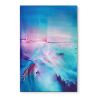 Glasbild Polarlicht in Türkis und Lila - Schmucker 