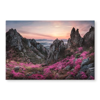 Tableau sur verre Seo - Paysage rocheux au coucher du soleil Tableau sur verre Seo - Paysage rocheux au coucher du soleil