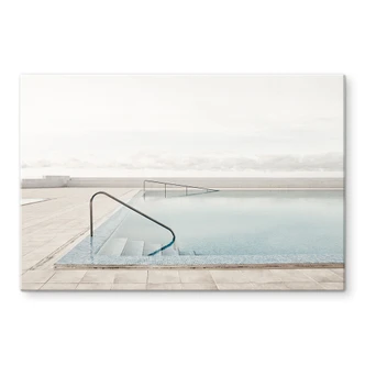 Tableau sur verre Piscine à débordement avec vue sur les nuages - Steinkopff 