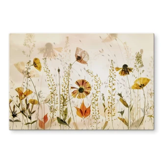 Tableau verre Fleurs sauvages des prés au soleil - Talen 
