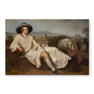 Tableau en verre Tischbein - Goethe dans la Campagne romaine 