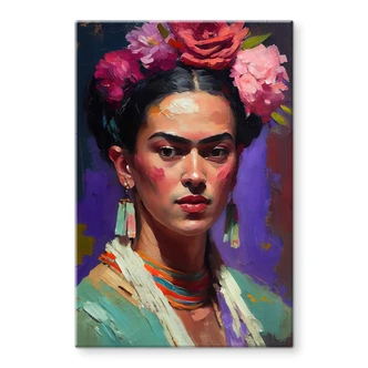 Tableau sur verre Treechild - Portrait of Frida Kahlo 