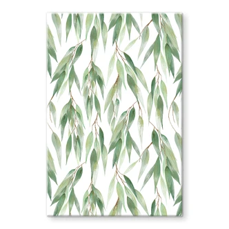 Tableau sur verre Branches avec des feuilles vertes - UN Designs 