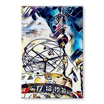 Glasbild Zamart - Kandinsky trifft Berlin Alexanderplatz 